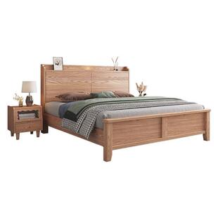 北美白蜡木全实木床榫卯床板1米8现代简约北欧原木风主卧室双人床