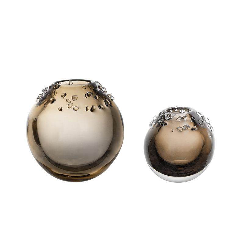 茶棕色复古圆球精致桌面小花瓶个性艺术客厅装饰摆件工艺品,家居饰品,花瓶,淘宝优惠券,粉丝福利购,淘宝优惠卷