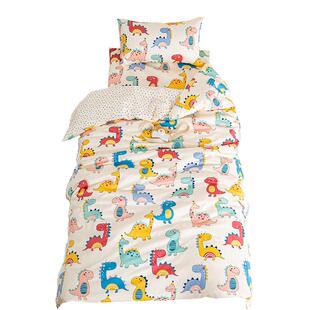 全棉60s长绒棉贡缎幼儿园三件套入园被子垫被六件套恐龙儿童