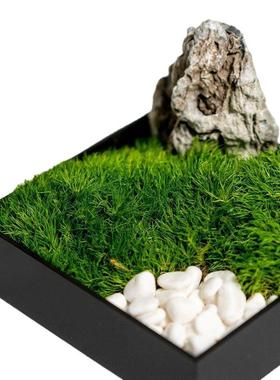 高级感新中式侘寂风仿真花艺干花绿植酒店洽谈桌现代装饰