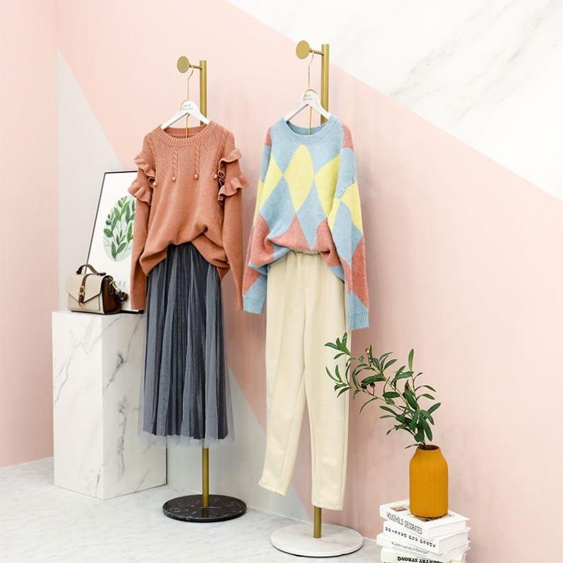 服装店橱窗展示架落地式挂衣架女装店正挂衣服架子样版陈列衣服架