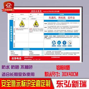 消防水泵房有受限空间安全作业告知未经许可禁止入内铝板标牌定制
