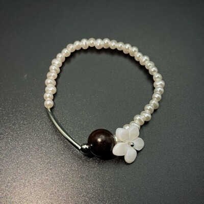 Vintage古着 Pearl and Agarwood手链