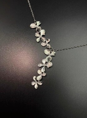 Vintage古着 Silver apricot leaves项链