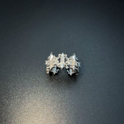 Vintage古着 Silver Carved Bloom戒指