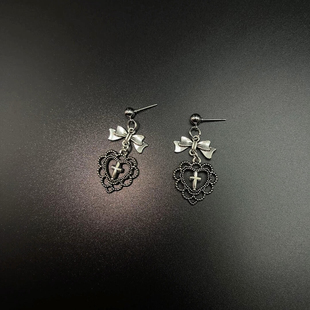 Vintage古著 cross耳饰 Lace