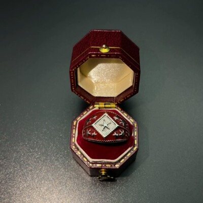 Vintage古着 Burgundy star curtain戒指