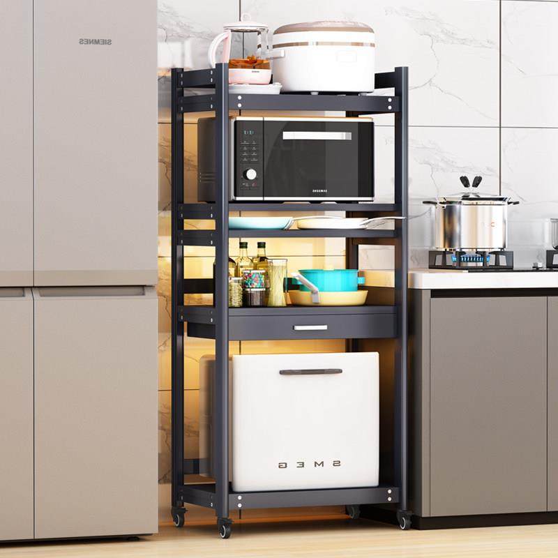 厨房置物架落地多层家用多功能微波炉大尺寸蒸烤箱电器收纳储物柜