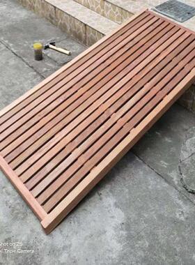 1.5实木床板加硬席梦思老式棕梆加高加厚柳桉木双人床上海排骨架