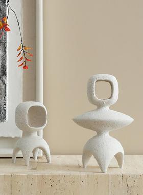 现代简约方形陶瓷几何装饰品销售办公室样板房书房桌面软装饰品马