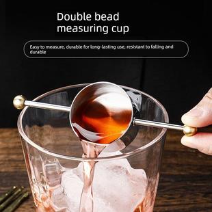 横木 圆头带柄威士忌量酒器 测量杯双耳量酒器30ml酒吧调酒工具