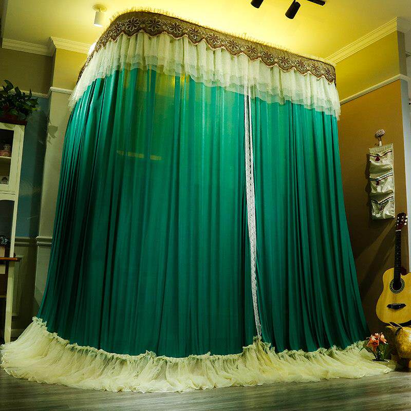 儿童双人床蚊帐遮光床帘一体防尘上下床双层床扶手床帘