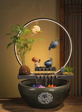 新悬壶流水循环招财喷泉鱼缸桌面办公室装饰开 业乔迁新居礼品摆