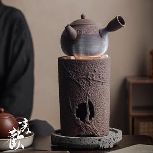 室内家用碳炉 清欢 复古烧水壶 粗陶风炉煮茶套装 围炉煮茶 日式