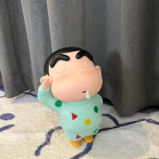 偷喝AD钙奶蜡笔小新经典版摆件潮玩模型家居小物件客厅装饰生日礼