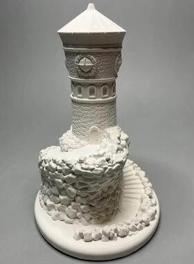 轻奢ins灯塔微景观创意艺术家居装饰桌面扩香石氛围摆件石膏模型