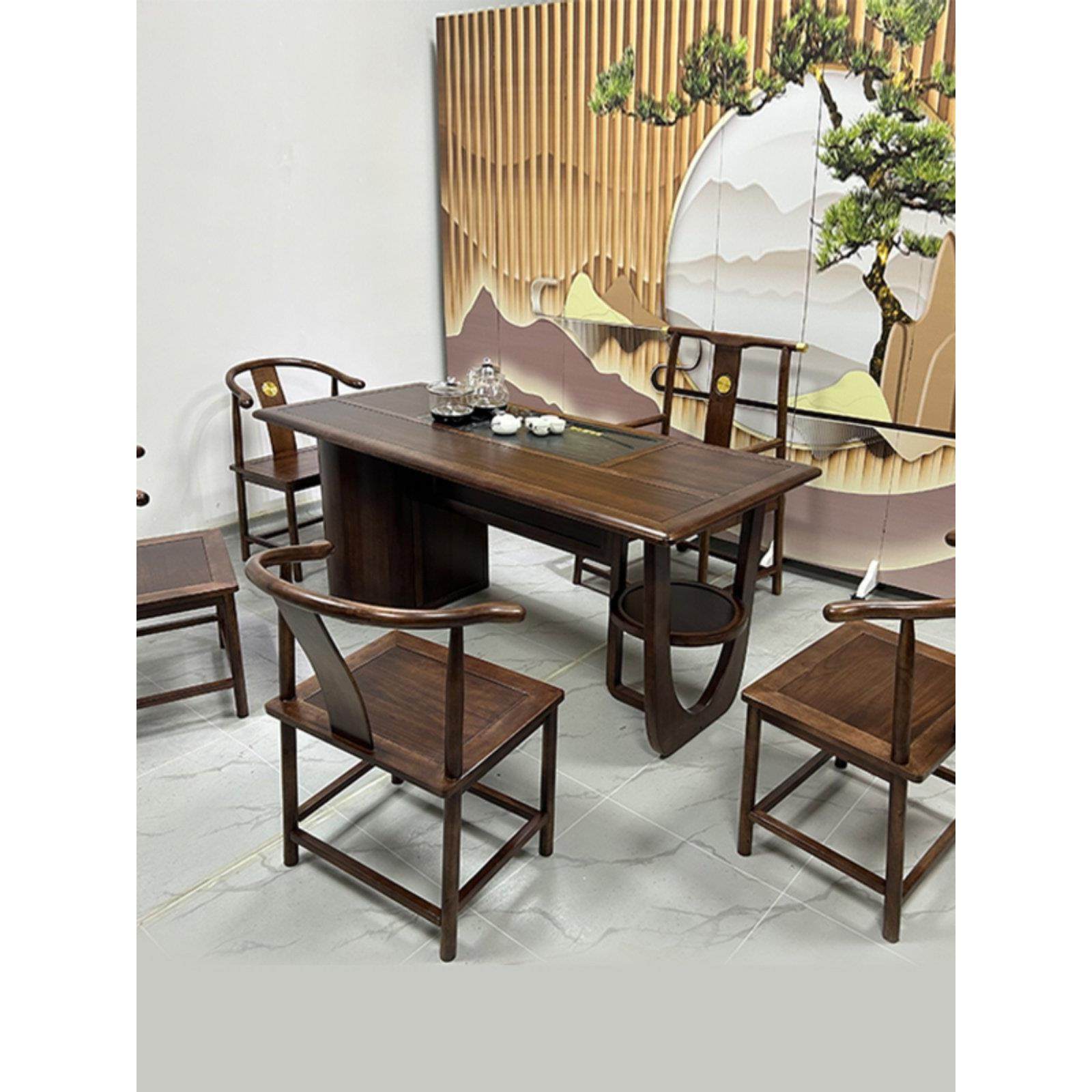 乌金木工艺茶桌椅组合1.28/1.4/1.8/2/2.2米居家办公泡茶台电脑桌,住宅家具,家用茶台/茶桌,淘宝优惠券,粉丝福利购,淘宝优惠卷