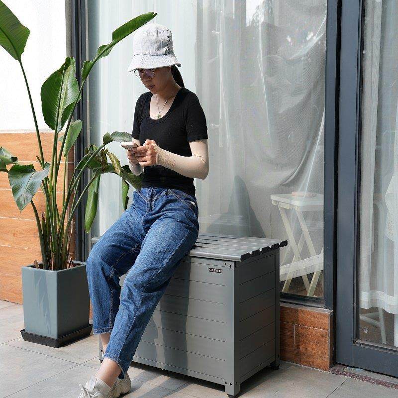 户外铝合金储物柜收纳柜阳台防晒防雨庭院室外杂物柜花园储物凳,收纳整理,收纳柜,淘宝优惠券,粉丝福利购,淘宝优惠卷