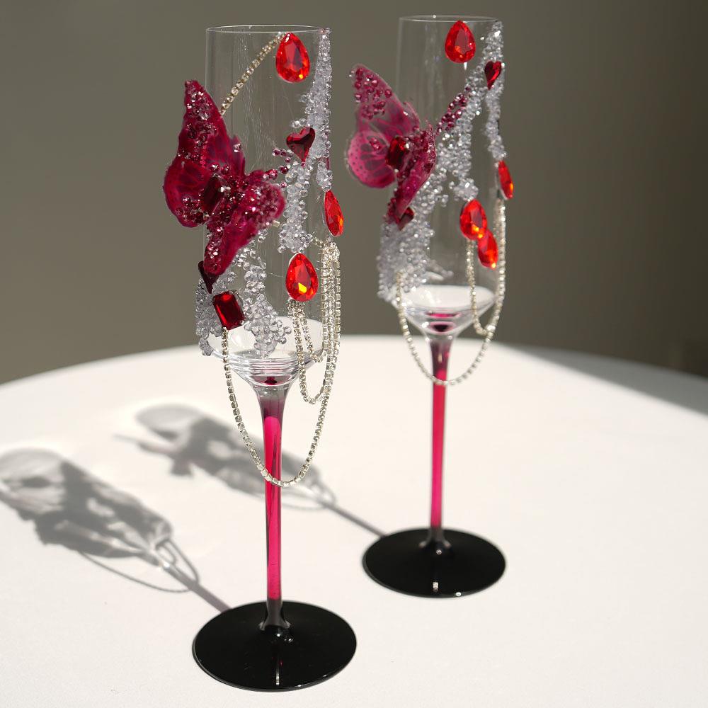 冯银亭红酒杯对礼盒高脚杯高端订婚婚礼婚礼礼品新娘套装