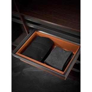 衣柜拉篮衣帽间收纳衣物藤篮阻尼柜内储物推拉拉篮抽屉式皮革篮