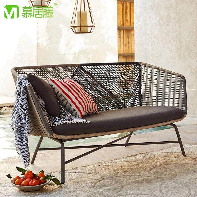 户外沙发藤编防水防晒庭院北欧藤艺三人茶几脚踏组合阳台休闲藤椅,住宅家具,藤/竹沙发,淘宝优惠券,粉丝福利购,淘宝优惠卷