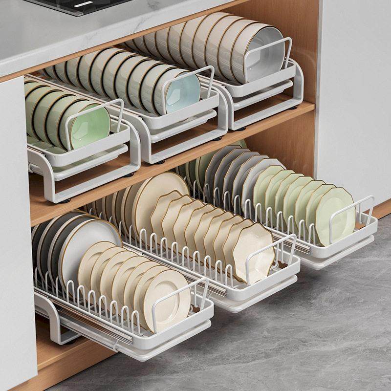 厨房整体橱柜抽拉式碗碟置物架抽屉碗盘收纳层架盘子沥水架放碗架,厨房/烹饪用具,碗架,淘宝优惠券,粉丝福利购,淘宝优惠卷