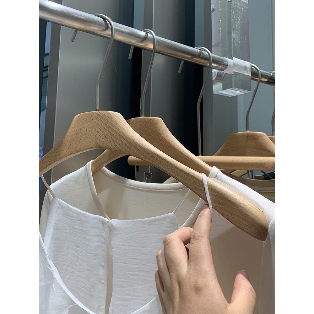 清漆网红轻奢ins风榉木女装服装店专用原木色实木衣架防滑无痕