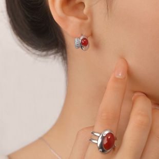 一川月白【繁星秘语耳环】时尚气质纯银耳环简约百搭高级感耳饰