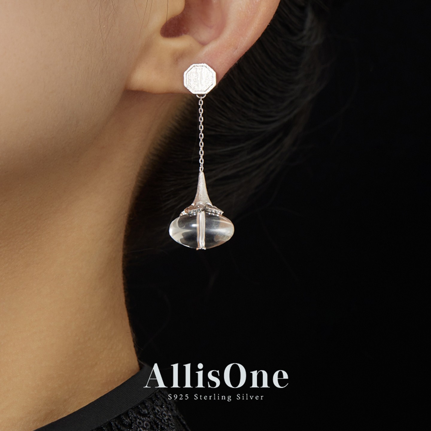 AllisOne【雕花水晶耳环】民族风新中式小众高级感轻奢简约大气,饰品/流行首饰/时尚饰品新,银饰耳饰,淘宝优惠券,粉丝福利购,淘宝优惠卷