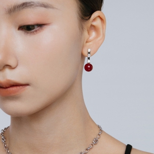 一川月白【星轨耳环】时尚气质纯银耳环简约百搭高级感耳饰