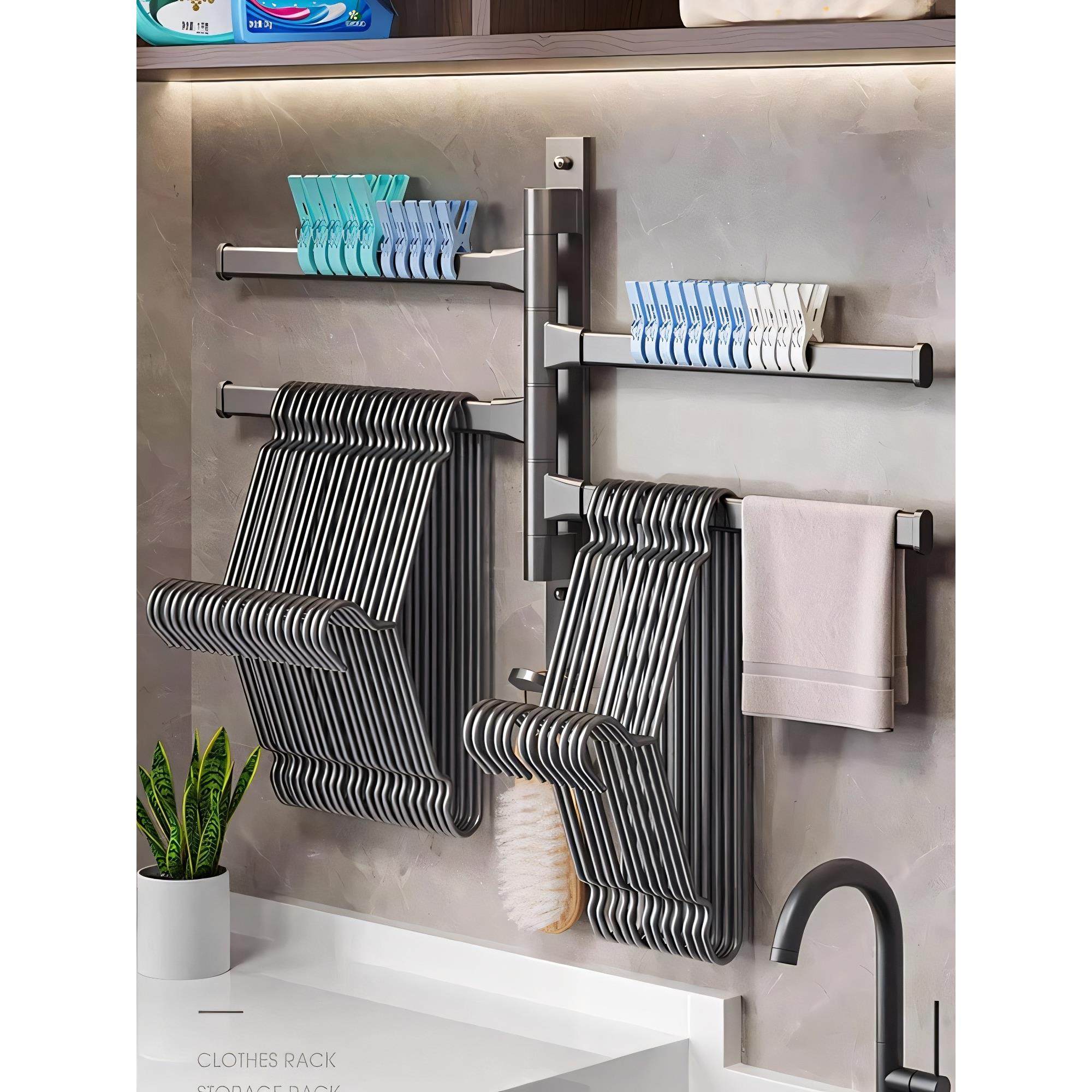 德国XAEIOCIF毛巾衣架收纳架免打孔壁挂式阳台浴室放夹子多功能杆,收纳整理,衣架收纳架/盒,淘宝优惠券,粉丝福利购,淘宝优惠卷