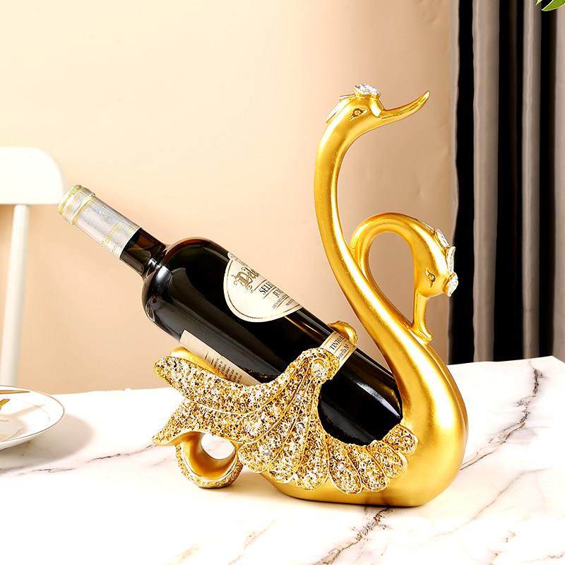 欧式轻奢情侣天鹅红酒架摆件葡萄酒架酒柜客厅电视柜装饰乔迁礼物,家居饰品,装饰摆件,淘宝优惠券,粉丝福利购,淘宝优惠卷