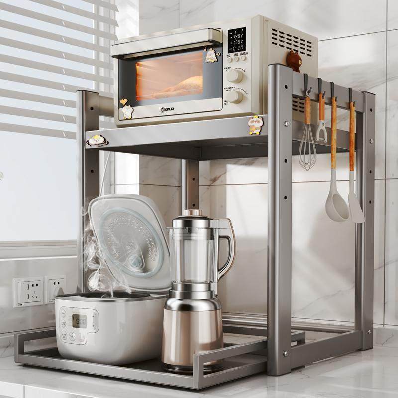 厨房电饭煲置物架多层台面多功能烤箱桌面空气炸锅微波炉收纳架子,厨房/烹饪用具,微波炉置物架,淘宝优惠券,粉丝福利购,淘宝优惠卷