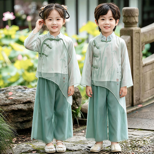 儿童演出服中国风演讲合唱班服