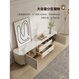 轻奢电视柜茶几组合小户型现代简约实木高款 纳美格调法式 烤漆白色