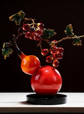 黄铜运葫XR80芦件鸿轻奢高档客厅招摆财柜办公酒室装饰品乔迁新居