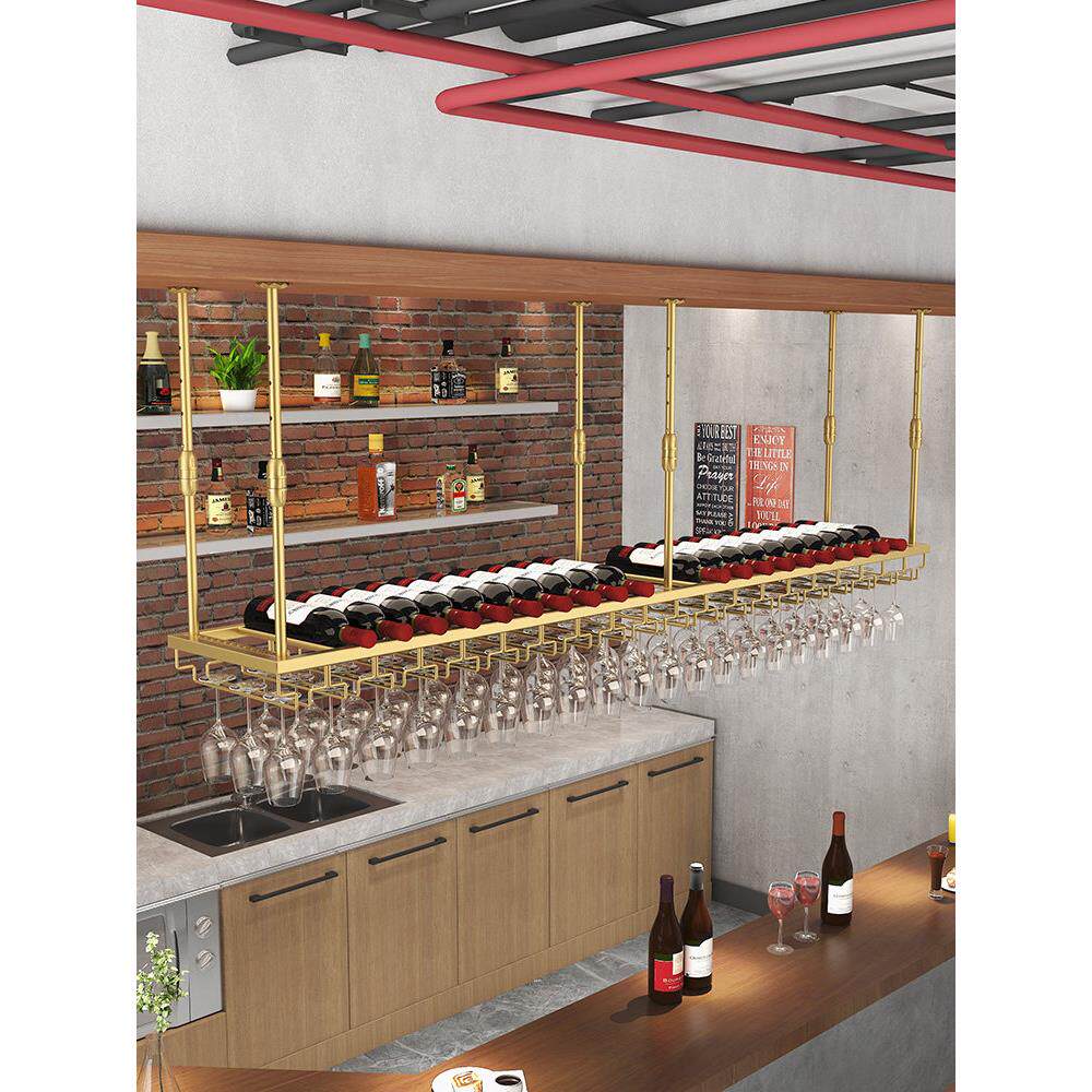 吧酒储新单层酒藏架红酒架示架挂台红酒杯架展倒挂家挂架杯装饰架