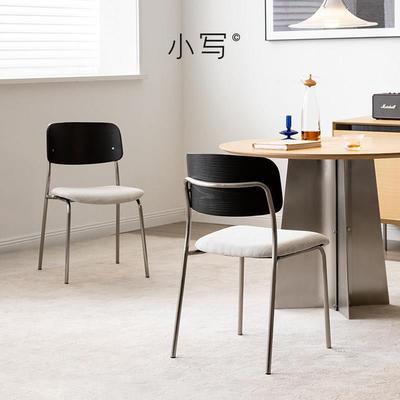写INNER不锈桌钢餐椅实木靠51110餐椅无小扶手中古黑色家背用软包