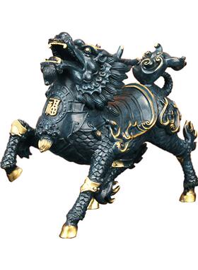 铜风火麒麟0101铜麒饰麟饰品对纯黄男女带来财和富宝藏客厅店开业