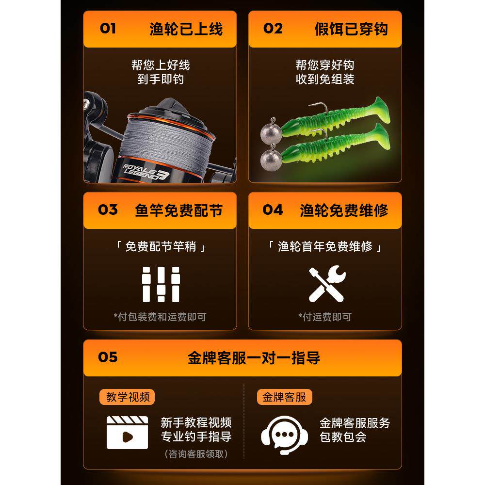 铸造荣耀奇QZE传3路滑杆大导环杆专业滑浮纺丝轮远程诱杆引套装