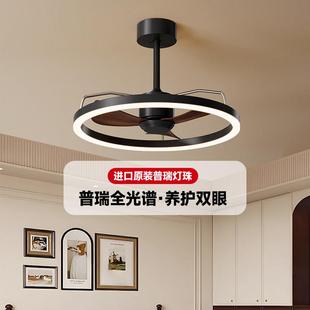 风顶扇灯吊扇灯无品牌/202新款黑胡桃古木色客厅卧室吸中餐厅灯5