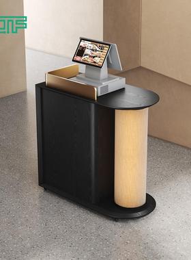 新中式台餐B0401020待厅中迎宾中古风接台小型咨 咨询台黑色店铺