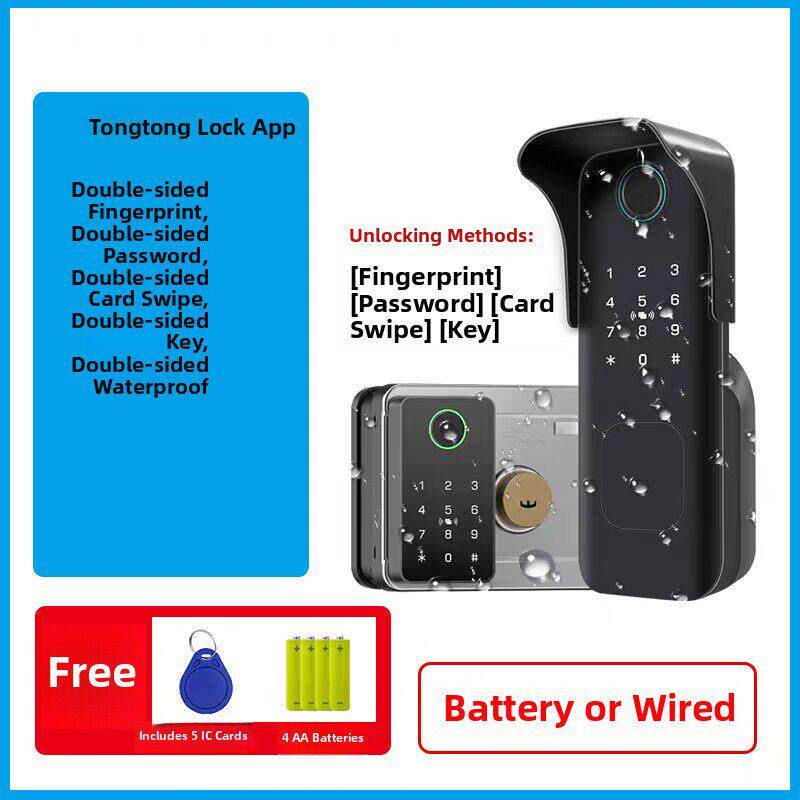 通通锁出A码PP牛头锁家用老式牛头FYN智能指纹铁门防盗门租屋密禁