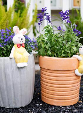 花创意兔子庭院装饰卡艺通可动物爱摆件园阳台造景布置术RRW户外