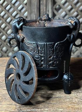 铸铁UDD家用煮茶炉茶室碳温炉小号携便露营随身木炭炉酒精酒木炉