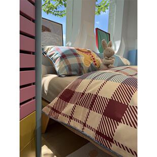 卡设计师款撞色秋冬件磨毛圣诞西高地保通暖四套全TRZ棉被套1.m51