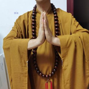 佛珠戴脖子的男士绿檀沙僧r同款红木108颗68颗54颗48颗紫檀木链