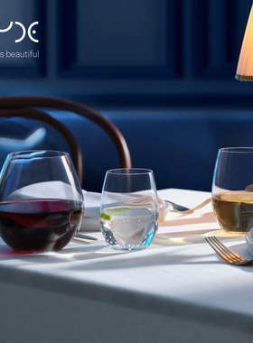 Nude进口Pure平底酒杯无脚O杯红酒杯勃艮第杯水晶玻璃葡萄酒杯子