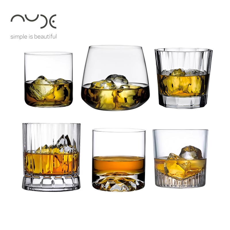 NUDE努德进口威士忌酒杯水晶玻璃刻花古典杯高档古典洋酒杯子套装