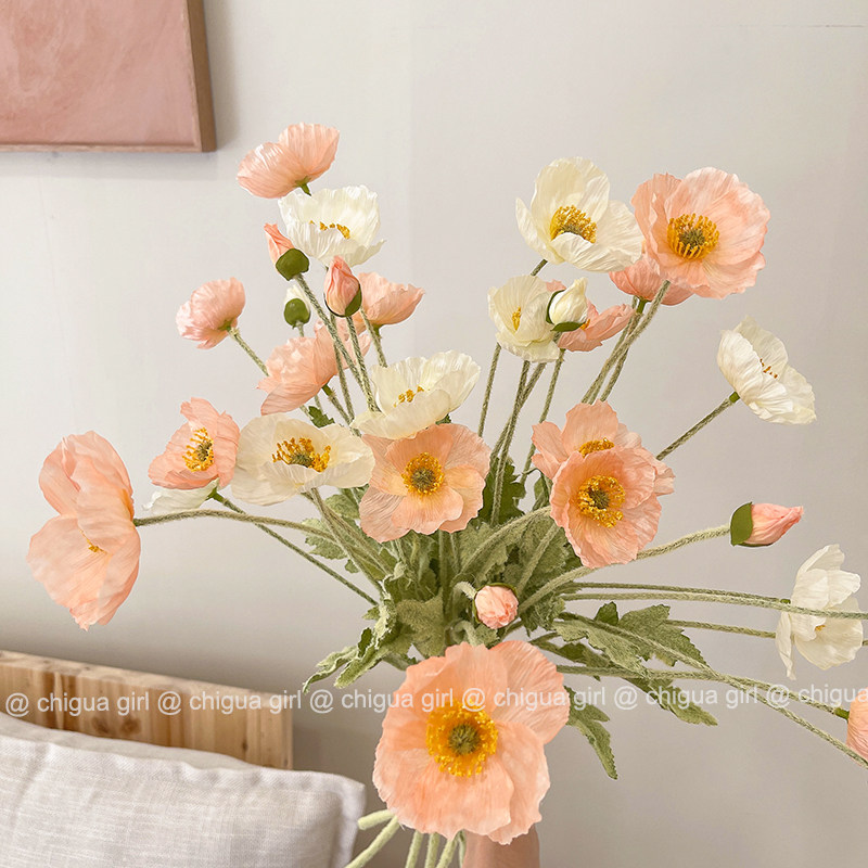 快速发货ins冰岛高档虞美人仿真花E假花绢花客厅花束花卉装饰摆件,家居饰品,仿真花/假花,淘宝优惠券,粉丝福利购,淘宝优惠卷